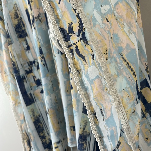 Anthropologie Sloane Rouge Abstract Patterned Kimono Lace Detail Sleeves M/L - Picture 5 of 8